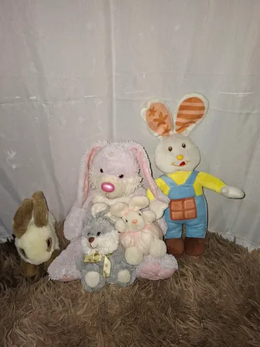 Kit 5 Coelhos Pelúcia 