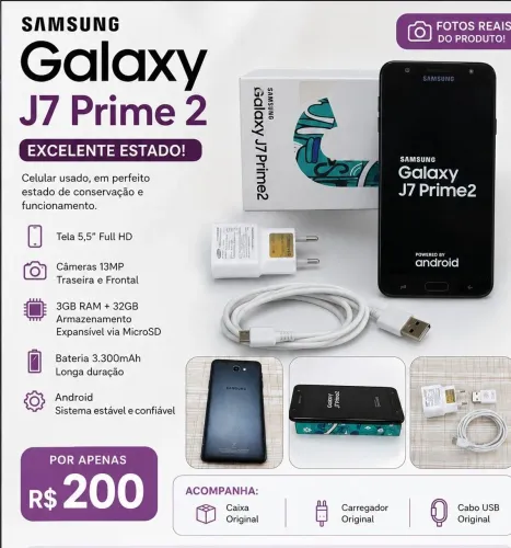 Samsung Galaxy J7 Prime 2 - Completo, Excelente Estado - R$ 200