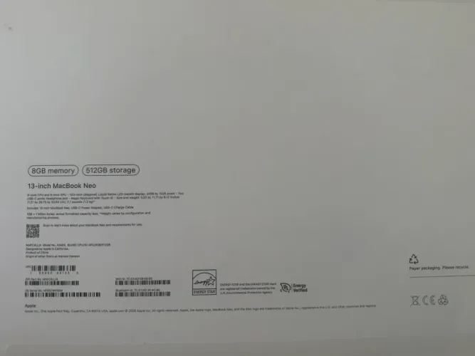 MacBook Neo 512g novo