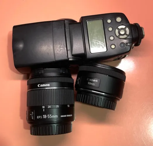 Lentes Canon 50mm STM + 18-55 IS + Flash Yongnuo YN560 IV | Kit ou Separado