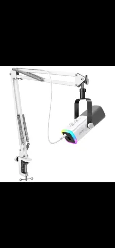 Microfone Fifine am8 Branco + Suporte Articulado (NOVO/LACRADO)