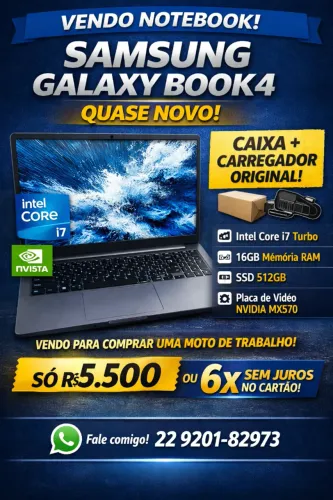 Samsung Galaxy Book4 i7 - Caixa e Carregador Original