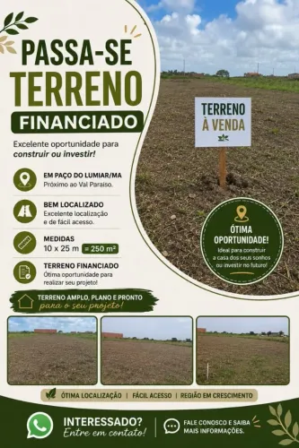 PASSA-SE TERRENO FINANCIADO