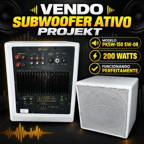 SUBWOOFER ATIVO PROJEKT PKSW-150 .