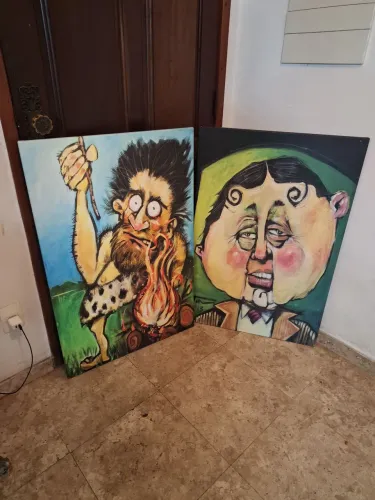 Par de Quadros Decorativos Canvas Grandes - Arte de Tim Nyberg<br> 103x67 Cm Cada