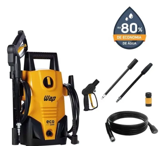 Lavadora de Alta Pressão Wap Eco Fit 2200 1500psi 1400W com Jato de Água