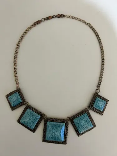 Maxi Colar Boho Chic com Pedras Turquesa