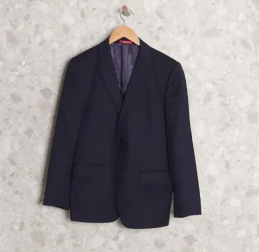 Blazer Ermenegildo Zegna Azul Marinho Risca de Giz Tam. G