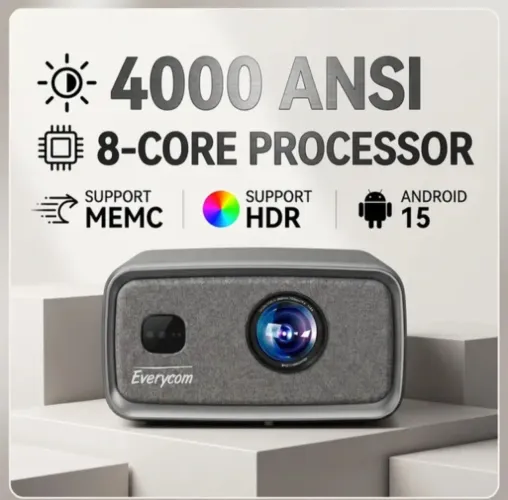 Projetor Everycom Cubelite Ultra 4K 4000ansi