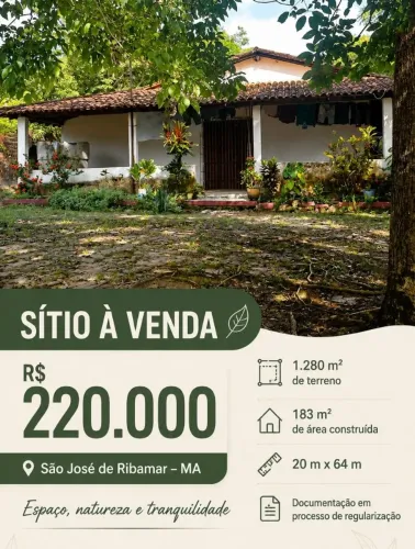 Vendo sítio nu alto do turu