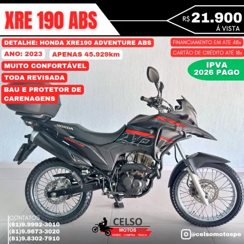 XRE 190 2023 Extra! Financio 48x aceito sua moto na troca