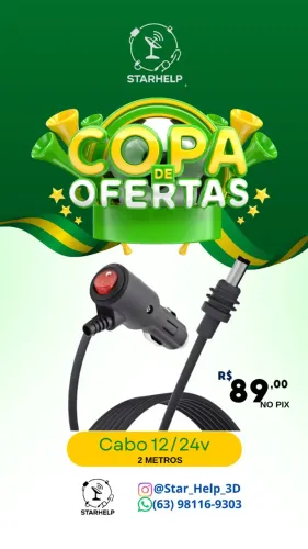 Cabo 12 v para Starlink Mini
