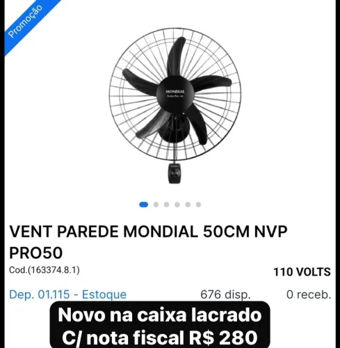 Ventilador de parede turbo novo 