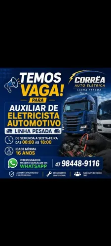 Contrata se auxiliar Eletricista