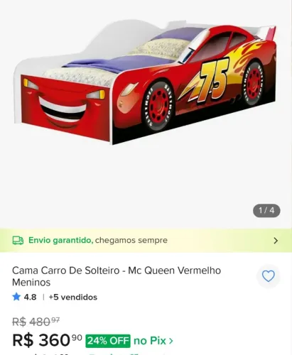 Cama MC Queen vermelha