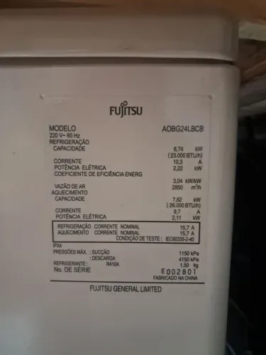 Acondicionado fujitsu 24mil btus inveti 