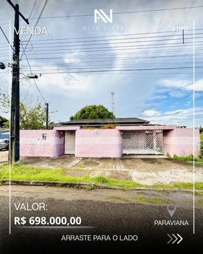 Casa 2 dormitórios, 255m² em Paraviana R$ 698 mil