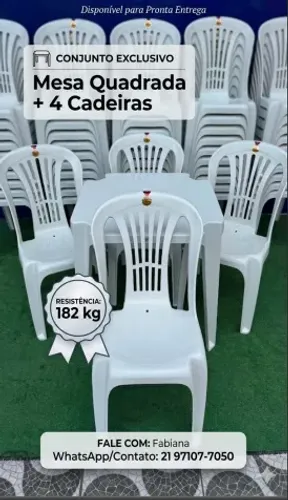 Mesa com cadeiras reforçadas 