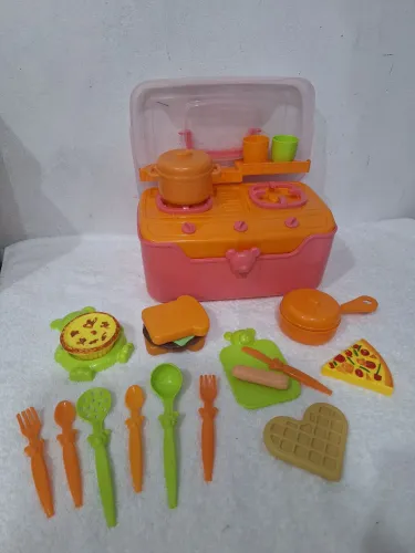 Combo fogão de brinquedo com maleta cozinha infantil 
