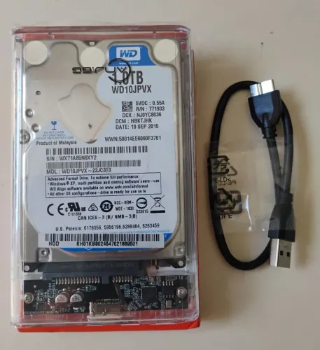 HD 1 TB WD + Cabo USB 3.0 - 100% Saudável - Aceito Cartão .