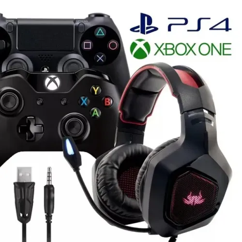 KP-488 RGB Led Fone Gamer Original Headset Gamer - entrego