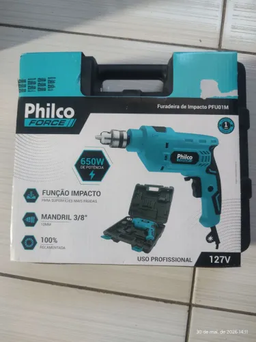 Furadeira Philco Force 650W 2800RPM com Maleta PFU01M