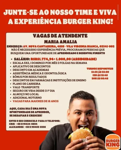 Atendente restaurante 5x2
