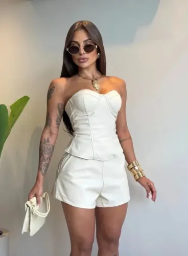 Conjunto feminino corset com short tam U