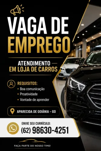 Vaga de emprego como atendente