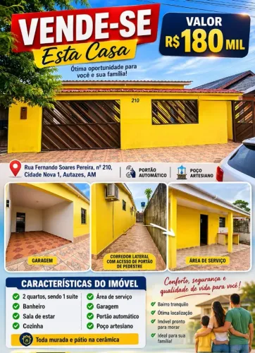 Vende se excelente casa dois quartos em Autazes Am