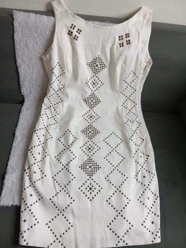 Vestido seminovo veste 42 tecido tipo jeans