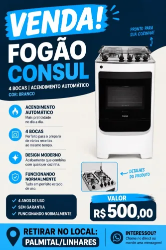 Fogão cônsul 4 bocas