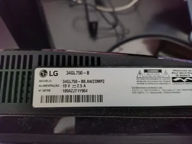Vendo não funciona,só pra reti LG 34GL750-B monitor gamer UltraWide curvo de 34 polegadas.