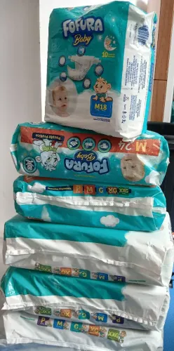 Kit Fraldas  com 6 pacotes Fofura tamanho M