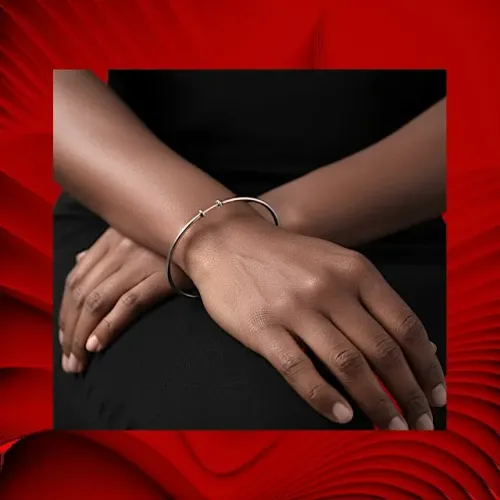 Bracelete (Pulseira) de Prata Polida Aro Redondo