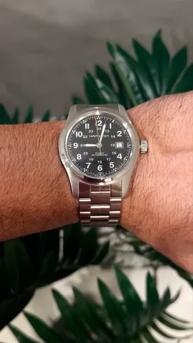 HAMILTON KHAKI FIELD AUTOMATIC 42MM - BLACK DIAL - NOVO, SEM USO - REF. H *