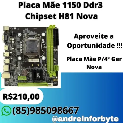 Placa Mãe 1150 Ddr3 Chipset H81 P/4º Ger Nova