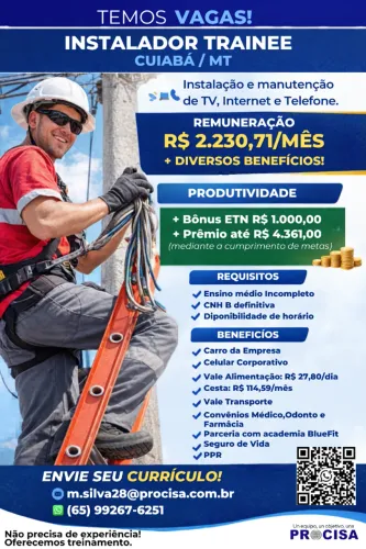 INSTALADOR DE SERVIÇOS DE TELECOMUNICAÇÕES
