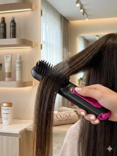 Escova alisadora sem fio com ions negativa modelados