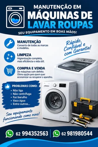Manutenção limpeza de Máquinas de Lavar