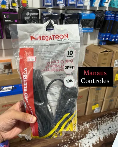 Extensão Elétrica de 10 Metros - Disponível Na cor Branca / Preta