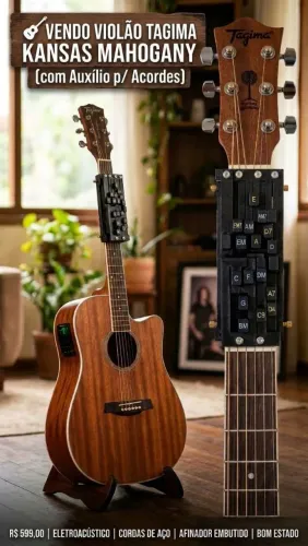 Violão Tagima Kansas Mahogany Eletroacústico com Auxílio para acordes
