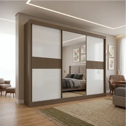 Guarda Roupa Los Angeles Ripado Mali 2,70m 100% MDF Produto Novo - Pronta Entrega