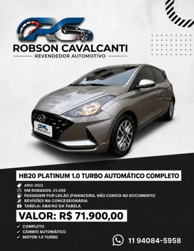 Hyundai HB20 Platinum 1.0 TB Flex 12V AUT 2022