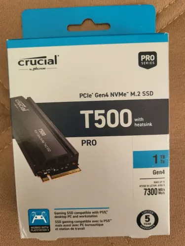 SSD Crucial T500 1TB PCIe Gen4 NVMe M.2 com dissipador de calor. Oportunidade!