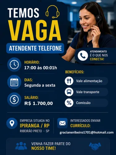 Atendimento cliente / auxiliar de escritório