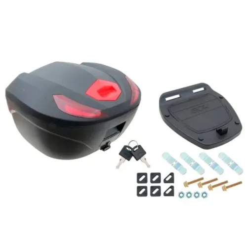 Baú Bauleto Pra Moto 47 Litros G47 Lente Vermelha Gow
