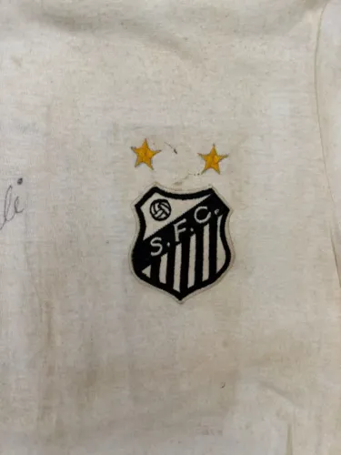 Raríssima Camisa Histórica do Santos FC - No 10 - Dedicatória Atribuída a Pelé