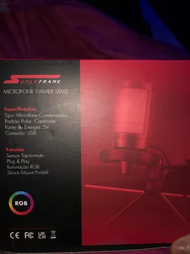 Microfone Gamer Fifine x SuperFrame SFM2 RGB USB