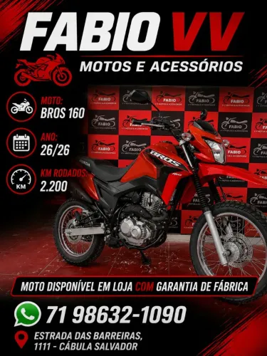 Moto pra vender logo Bros 160 26/26 aceitamos moto na base de troca